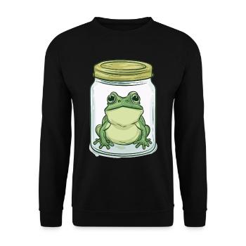 Frogs Catch Frog Hunter Frog Catcher - Unisex Sweatshirt - black - Front - Alina (178cm) & Michal (187cm)