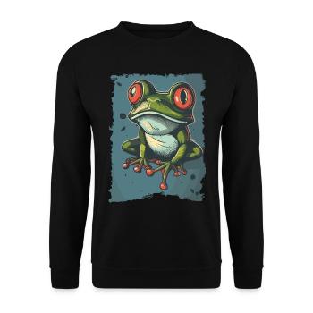 Frogs Catch Frog Hunter Frog Catcher - Unisex Sweatshirt - black - Front - Alina (178cm) & Michal (187cm)