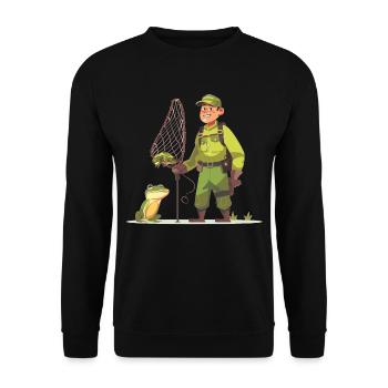 Frogs Catch Frog Hunter Frog Catcher - Unisex Sweatshirt - black - Front - Alina (178cm) & Michal (187cm)