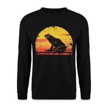Frogs Catch Frog Hunter Frog Catcher - Unisex Sweatshirt - black - Front - Alina (178cm) & Michal (187cm)
