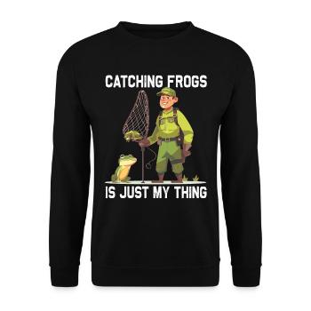 Frogs Catch Frog Hunter Frog Catcher - Unisex Sweatshirt - black - Front - Alina (178cm) & Michal (187cm)
