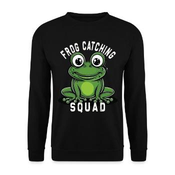 Frogs Catch Frog Hunter Frog Catcher - Unisex Sweatshirt - black - Front - Alina (178cm) & Michal (187cm)