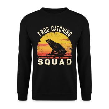 Frogs Catch Frog Hunter Frog Catcher - Unisex Sweatshirt - black - Front - Alina (178cm) & Michal (187cm)
