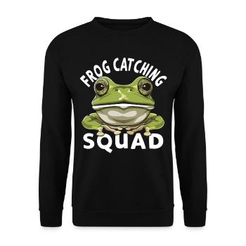 Frogs Catch Frog Hunter Frog Catcher - Unisex Sweatshirt - black - Front - Alina (178cm) & Michal (187cm)