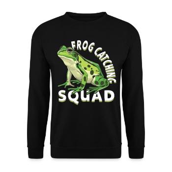 Frogs Catch Frog Hunter Frog Catcher - Unisex Sweatshirt - black - Front - Alina (178cm) & Michal (187cm)