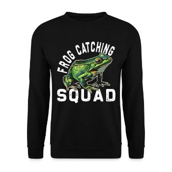 Frogs Catch Frog Hunter Frog Catcher - Unisex Sweatshirt - black - Front - Alina (178cm) & Michal (187cm)
