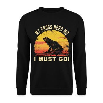 Frogs Catch Frog Hunter Frog Catcher - Unisex Sweatshirt - black - Front - Alina (178cm) & Michal (187cm)