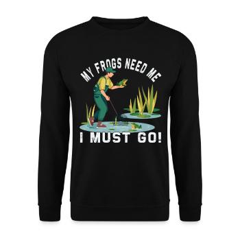 Frogs Catch Frog Hunter Frog Catcher - Unisex Sweatshirt - black - Front - Alina (178cm) & Michal (187cm)