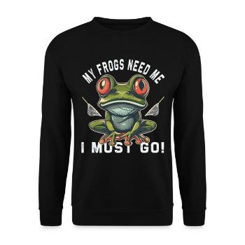 Frogs Catch Frog Hunter Frog Catcher - Unisex Sweatshirt - black - Front - Alina (178cm) & Michal (187cm)