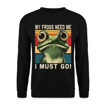 Frogs Catch Frog Hunter Frog Catcher - Unisex Sweatshirt - black - Front - Alina (178cm) & Michal (187cm)