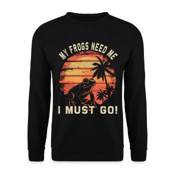 Frogs Catch Frog Hunter Frog Catcher - Unisex Sweatshirt - black - Front - Alina (178cm) & Michal (187cm)