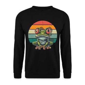 Frogs Catch Frog Hunter Frog Catcher - Unisex Sweatshirt - black - Front - Alina (178cm) & Michal (187cm)