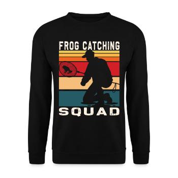 Frogs Catch Frog Hunter Frog Catcher - Unisex Sweatshirt - black - Front - Alina (178cm) & Michal (187cm)
