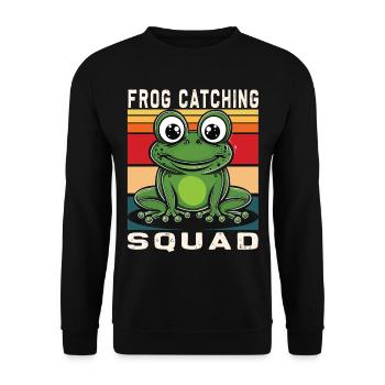 Frogs Catch Frog Hunter Frog Catcher - Unisex Sweatshirt - black - Front - Alina (178cm) & Michal (187cm)