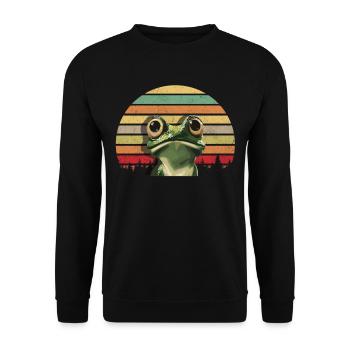 Frogs Catch Frog Hunter Frog Catcher - Unisex Sweatshirt - black - Front - Alina (178cm) & Michal (187cm)