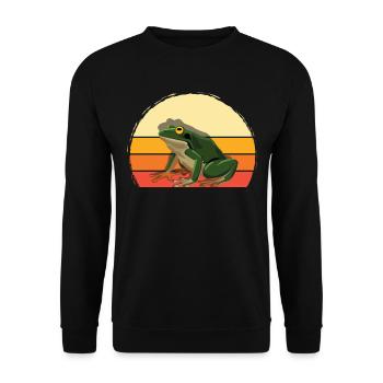 Frogs Catch Frog Hunter Frog Catcher - Unisex Sweatshirt - black - Front - Alina (178cm) & Michal (187cm)