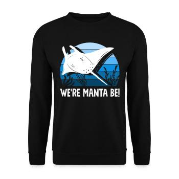 Ocean Animal Diving Stingray Mantarochen - Unisex Pullover - Schwarz - Vorne - Alina (178cm) & Michal (187cm)