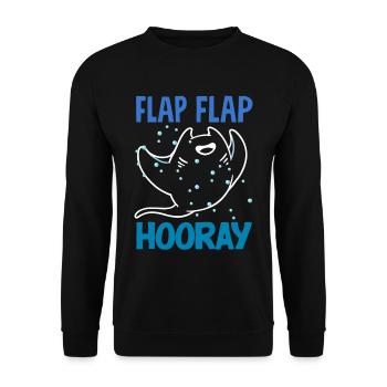 Ocean Animal Diving Stingray Mantarochen - Unisex Pullover - Schwarz - Vorne - Alina (178cm) & Michal (187cm)