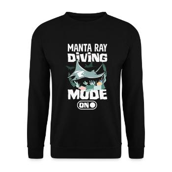 Ocean Animal Diving Stingray Mantarochen - Unisex Pullover - Schwarz - Vorne - Alina (178cm) & Michal (187cm)