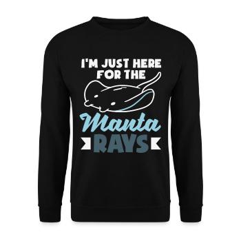 Ocean Animal Diving Stingray Mantarochen - Unisex Pullover - Schwarz - Vorne - Alina (178cm) & Michal (187cm)