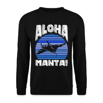 Ocean Animal Diving Stingray Mantarochen - Unisex Pullover - Schwarz - Vorne - Alina (178cm) & Michal (187cm)