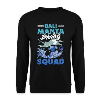 Ocean Animal Diving Stingray Mantarochen - Unisex Pullover - Schwarz - Vorne - Alina (178cm) & Michal (187cm)