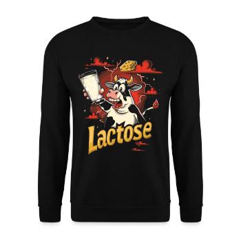 Tolérant au lactose ou intolérant au lactose - Sweat-shirt Unisexe - noir - Devant - Alina (178cm) & Michal (187cm)