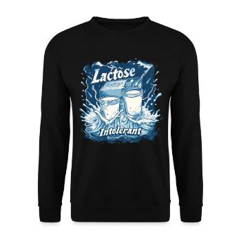 Tolérant au lactose ou intolérant au lactose - Sweat-shirt Unisexe - noir - Devant - Alina (178cm) & Michal (187cm)