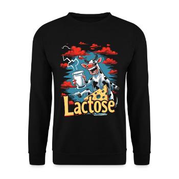 Lactose tolerant or lactose intolerant - Unisex Sweatshirt - black - Front - Alina (178cm) & Michal (187cm)
