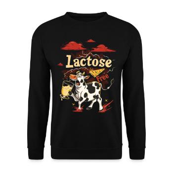 Tolérant au lactose ou intolérant au lactose - Sweat-shirt Unisexe - noir - Devant - Alina (178cm) & Michal (187cm)