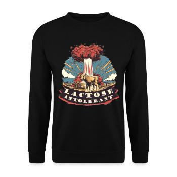 Lactose tolerant or lactose intolerant - Unisex Sweatshirt - black - Front - Alina (178cm) & Michal (187cm)