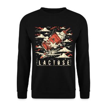 Tolérant au lactose ou intolérant au lactose - Sweat-shirt Unisexe - noir - Devant - Alina (178cm) & Michal (187cm)