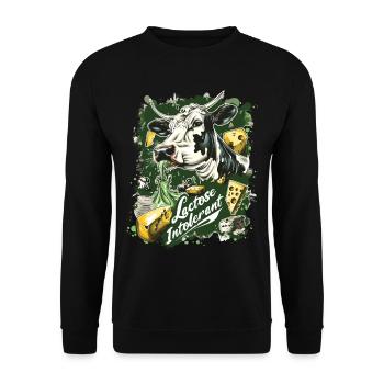 Tolérant au lactose ou intolérant au lactose - Sweat-shirt Unisexe - noir - Devant - Alina (178cm) & Michal (187cm)