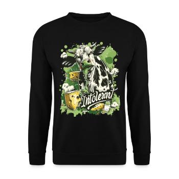 Lactose tolerant or lactose intolerant - Unisex Sweatshirt - black - Front - Alina (178cm) & Michal (187cm)