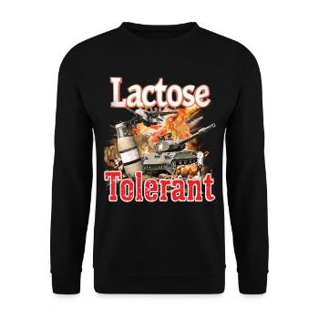 Lactose tolerant or lactose intolerant - Unisex Sweatshirt - black - Front - Alina (178cm) & Michal (187cm)