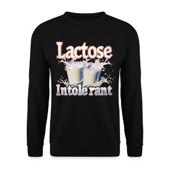 Tolérant au lactose ou intolérant au lactose - Sweat-shirt Unisexe - noir - Devant - Alina (178cm) & Michal (187cm)