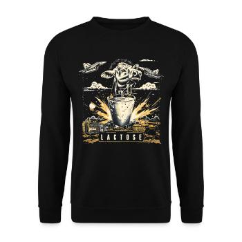 Tolérant au lactose ou intolérant au lactose - Sweat-shirt Unisexe - noir - Devant - Alina (178cm) & Michal (187cm)