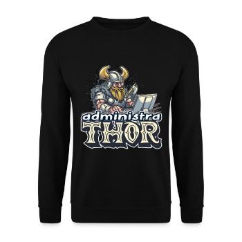 Viking Databaseadministra-thor Nerdy - Unisex Pullover - Schwarz - Vorne - Alina (178cm) & Michal (187cm)