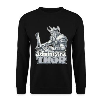 Viking Databaseadministra-thor Nerdy - Unisex Sweatshirt - black - Front - Alina (178cm) & Michal (187cm)