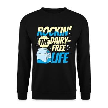 Tolérant au lactose ou intolérant au lactose - Sweat-shirt Unisexe - noir - Devant - Alina (178cm) & Michal (187cm)