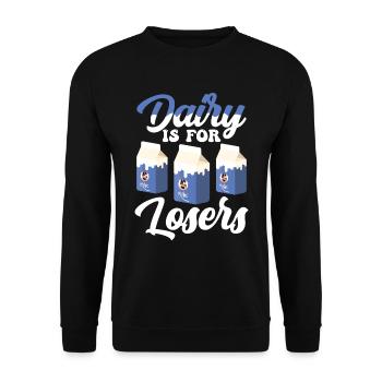 Tolérant au lactose ou intolérant au lactose - Sweat-shirt Unisexe - noir - Devant - Alina (178cm) & Michal (187cm)