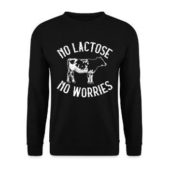 Tolérant au lactose ou intolérant au lactose - Sweat-shirt Unisexe - noir - Devant - Alina (178cm) & Michal (187cm)
