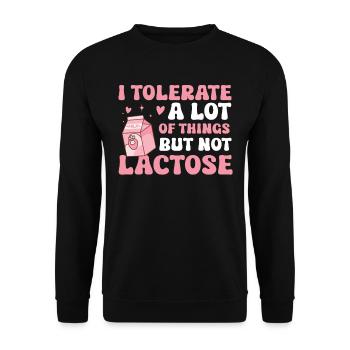 Tolérant au lactose ou intolérant au lactose - Sweat-shirt Unisexe - noir - Devant - Alina (178cm) & Michal (187cm)