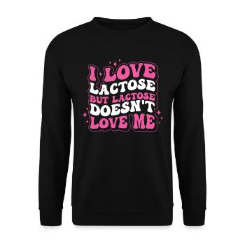 Lactose tolerant or lactose intolerant - Unisex Sweatshirt - black - Front - Alina (178cm) & Michal (187cm)