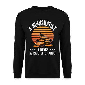 Coin Collector Definition Numismatics - Unisex Sweatshirt - black - Front - Alina (178cm) & Michal (187cm)