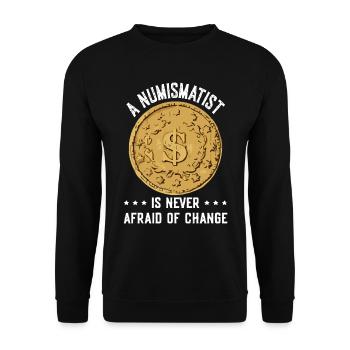 Münzsammler-definition Numismatik - Unisex Pullover - Schwarz - Vorne - Alina (178cm) & Michal (187cm)