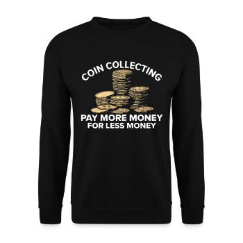 Münzsammler-definition Numismatik - Unisex Pullover - Schwarz - Vorne - Alina (178cm) & Michal (187cm)