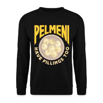 Russian pelmeni Russian dumplings - Unisex Sweatshirt - black - Front - Alina (178cm) & Michal (187cm)