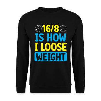 Jeûne intermittent Perte de poids - Sweat-shirt Unisexe - noir - Devant - Alina (178cm) & Michal (187cm)