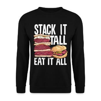 Sandwich Sandwich Snack Célébration - Sweat-shirt Unisexe - noir - Devant - Alina (178cm) & Michal (187cm)